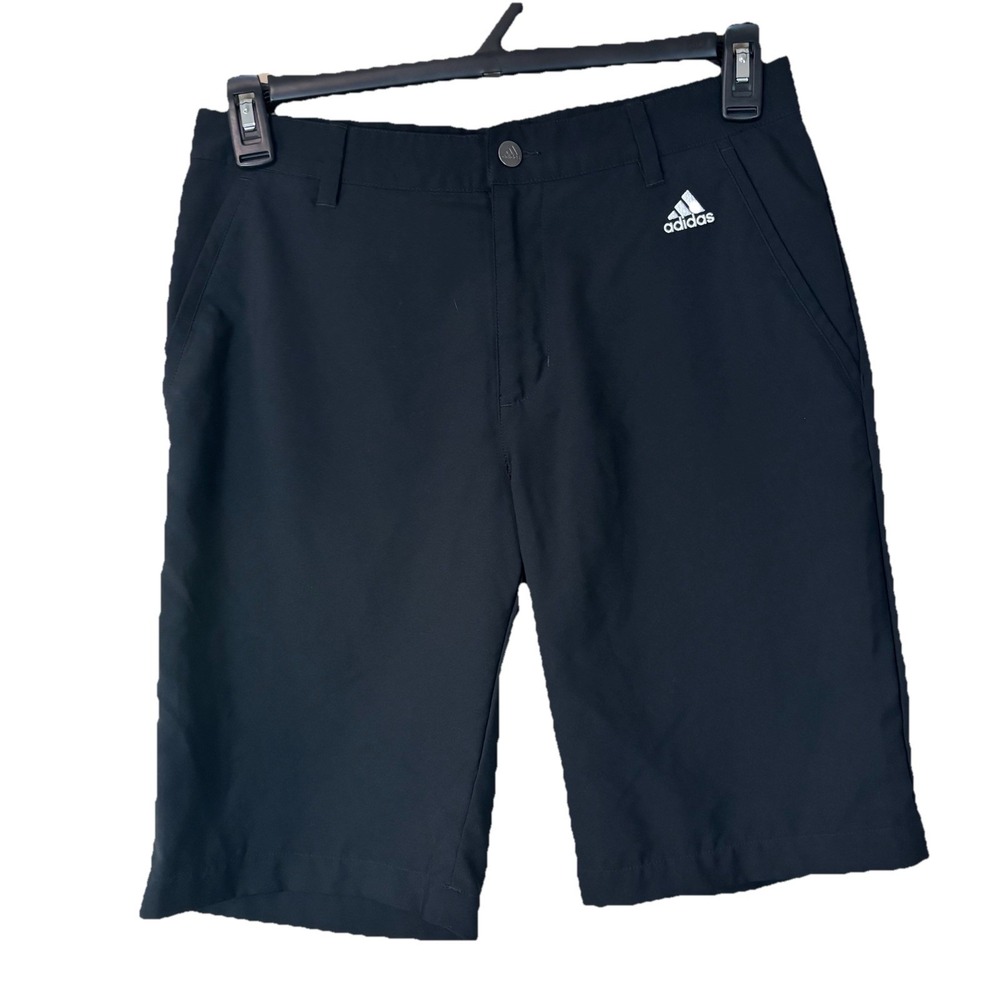 Adidas Golf Shorts Mens 30 Black White 3 Stripes Performance Tech Active